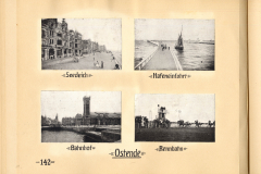 Ansicht von Ostende während des Ersten Weltkriegs mit Seedeich, Hafen, Bahnhof und Rennbahn