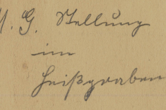 Handschriftliche Notizen über eine unbekannte Person und ihren Aufenthalt im Schwiegermuttergarten im späten 19. Jahrhundert