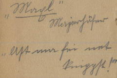 Handschriftliche Notizen eines kreativen Geistes mit schwungvollen Gedanken und Ideen auf französischem Papier