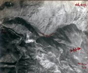 Luftaufklärung der Westfront bei Stabia mit strategischen Markierungen
