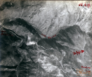 Luftaufklärung der Westfront bei Stabia mit strategischen Markierungen