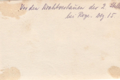 Handschriftliche Notiz zu Drahtverhauen der 2. Stellung, August 1915
