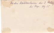 Handschriftliche Notiz zu Drahtverhauen der 2. Stellung, August 1915