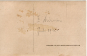 Postkarten-Rückseite mit handschriftlicher Notiz und Datierung Juli 1915