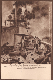 Marineroutine auf einem deutschen Schlachtschiff während des Skagerrak-Kampfes