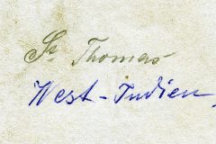 Handschriftlicher Vermerk zu St. Thomas in den Westindischen Inseln