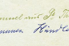 Handschriftlicher Schriftzug mit Namen Baumann