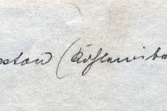 Handschriftlicher Vermerk „Galvestand (auf Amerika Reise)“ auf Papier