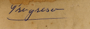 Unterschrift auf altem, vergilbtem Papier