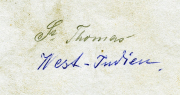 Handschriftlicher Vermerk zu St. Thomas in den Westindischen Inseln