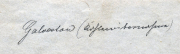 Handschriftlicher Vermerk „Galvestand (auf Amerika Reise)“ auf Papier