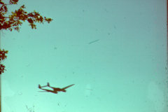Flugzeug im Flug über bewaldetes Gelände, Russland