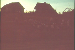 Zerstörte Häuser in Russland