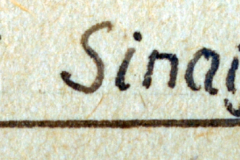 Handschriftliche Beschriftung 'bei Sinaja'