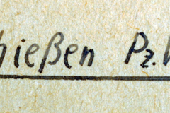 Handschriftliche Beschriftung: Anschießen Pz.Wg.II