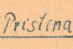 Handschriftliche Beschriftung 'Pristina'