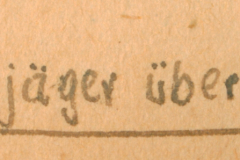 Handschriftliche Notiz 'Gebirgsjäger überholen uns'