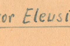 Handschriftliche Beschriftung 'vor Eleusis'