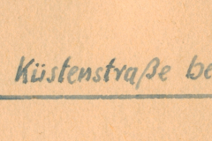 Handschriftliche Beschriftung: Herrliche Küstenstrafße bei Mogara