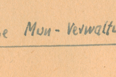 Handschriftliche Beschriftung 'meine Mun-Verwaltung'