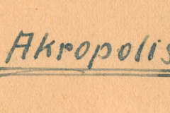 Handschriftliche Beschriftung 'Akropolis'