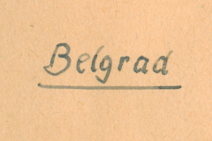 Beschriftung 'Belgrad' auf Albumseite