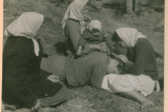 Russische Zivilbevölkerung in Feldlager, Ostfront