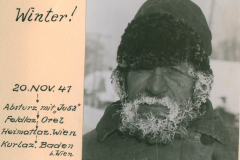 Soldat mit Reif und Schnee im Gesicht, Wintereinsatz November 1941