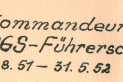 Kommandeur der BGS-Führerschule, Handschriftliche Notiz 1951-1952