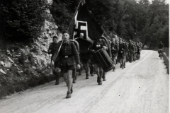 Hitlerjugend-Marsch mit Flagge in Malterdingen