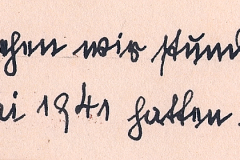 Handschriftliche Notiz zu Gefallenen der Marineartillerie, Mai 1945