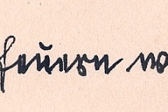 Handschriftliche Notiz auf Fotorückseite