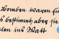 Handschriftliche Notiz zu 12 Bomben und Bestimmung f?r Blatt