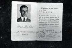 Passierschein mit Portr?t von Hans Krille, spanischer Text