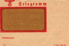 Telegramm-Umschlag mit NS-Reichsadler und Hakenkreuz