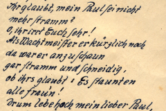 Handschriftlicher Brief mit Gedicht und Herzmotiven