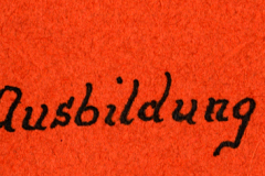 Archivierungsetikett mit Aufschrift 'Ausbildung'