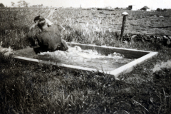 Soldat bei Wasserversorgung an Feldstellung