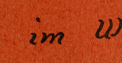 Handschriftliche Beschriftung 'Stellung im Weinfeld'