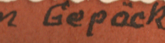 Handschriftliche Beschriftung 'Nach dem Gepäckmarsch'