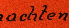 Weihnachten 1940 - Beschriftung auf rotem Untergrund