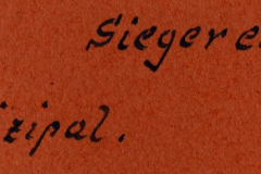 Archivierungsetikett mit Aufschrift 'Siegerehrung - Munizipial'