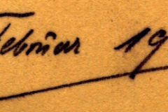 Handschriftliche Datierung Februar 1938