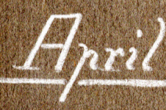 Handschriftliche Signatur oder Namenszug auf Textiluntergrund