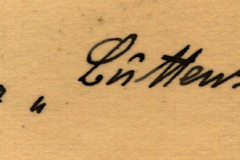 Handschriftliche Beschriftung mit Namen Leger und Erl-Hausen