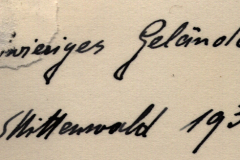 Handschriftliche Beschriftung: Minderges Gelände, Sitterwald 1938