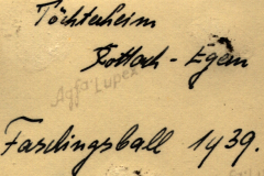 Handschriftliche Notizen mit Ortsangaben und Jahreszahl 1939
