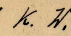Handschriftliche Initialen oder Kürzel auf Archivdokument