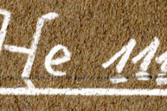 Handschriftliche Beschriftung 'He 111' auf Textiluntergrund