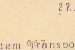 Notiz zum Transport, 27. April 1943